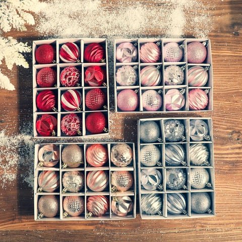 Set di Palline di Natale in PVC Varie Texture Galvanizzate Decorazioni per Albero di Natale Festa di Matrimonio Regalo