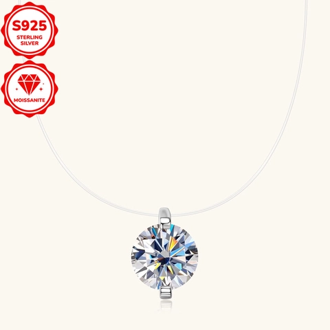 Collana Con Pendente a Goccia in Argento Sterling S925 Con Moissanite per Donna Colore D VVS1 Elegante Stile Celebrità Collana Solitario Taglio Rotondo