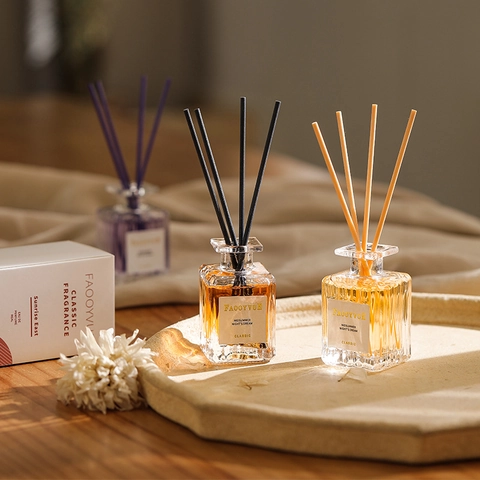 Reed Diffuser Essential Oil Air Freshener Glass Bottle With Fiber Sticks For Home Car Decorative Long Lasting Fragrance