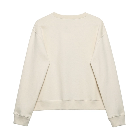 Sudadera Para Mujer Manga Larga Cuello Redondo Poliéster Algodón Estampado Gráfico De Niña De Moda Pullover Casual Streetwear
