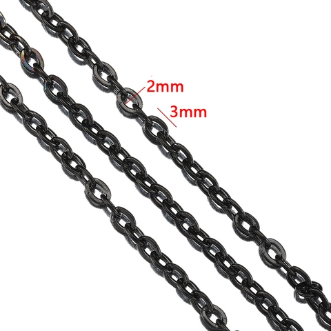 Black Stainless Steel Cross O Chain Spooled DIY Jewelry Making Link For Necklaces Bracelets Handmade Crafts Findings