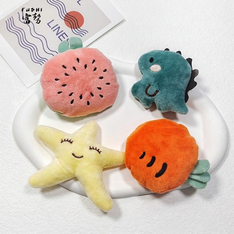 Süße Cartoon Plüsch DIY Accessoires Frucht Tier Dinosaurier Karotte Seestern Wassermelone Für Haarklammern Kleidung