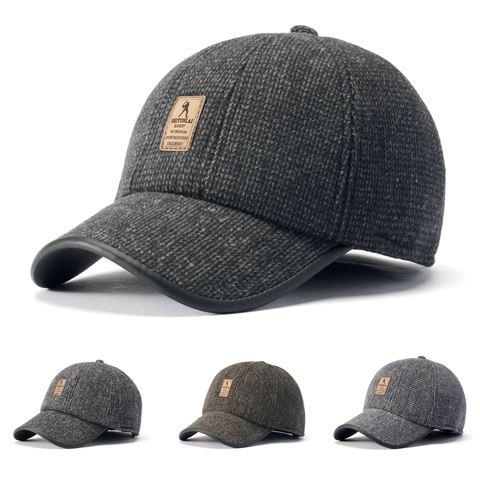 Cappello Da Baseball Uomo Inverno Caldo Spesso Foderato In Pile Trama Di Lana Antivento Regolabile Retro Casual