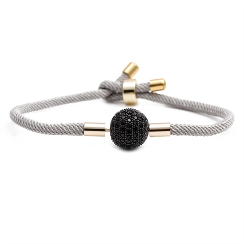Adjustable Woven Rope Bracelet Copper Micro Pave Zircon Soccer Ball Charm Fashion Jewelry Unisex