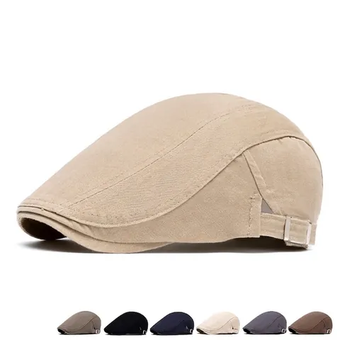 Vintage Schiebermütze Baumwolle Atmungsaktiv Sonnenschutz Verstellbare Metallschnalle Retro Britischer Stil Ivy Newsboy Hut Unisex