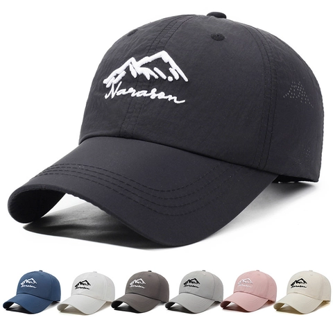 Baseball Cap Quick Drying Polyester Breathable Mountain Embroidery Sunshade Adjustable Outdoor Sport Men Women