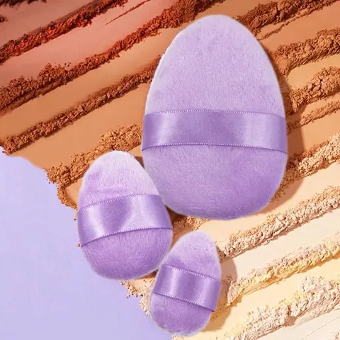 Houppe À Poudre En Velours Douce Forme De Goutte Outil Fixation Maquillage Avec Poignée Ruban Pour Poudre Libre Foundation