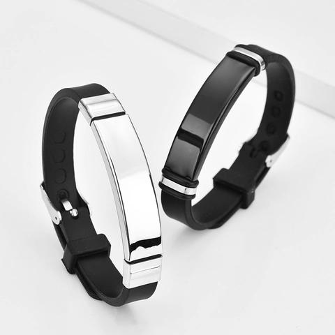 Minimalist Silicone Stainless Steel Bracelet Adjustable Buckle Strap Sports Casual Wristband For Men Women