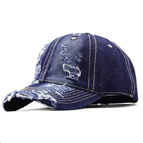 Gorra De Béisbol De Mezclilla Lavada Agujero Rasgado Distressed Retro Vintage Sombrero De Sol Ajustable Streetwear Para Hombres Y Mujeres