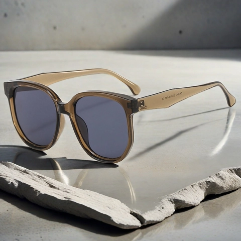 Fashion Square Large Frame Sunglasses UV400 Protection PC Frame AC Lens Retro Unisex Outdoor Travel Accessory