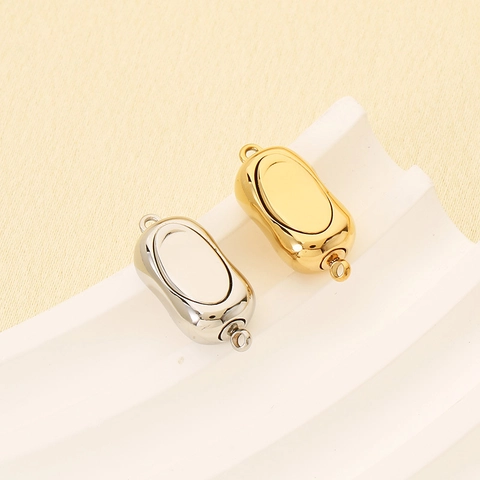Connettori Per Chiusura In Acciaio Inossidabile Forma A Lingotto Ovale Accessori Gioielli Fai Da Te Collana Bracciale