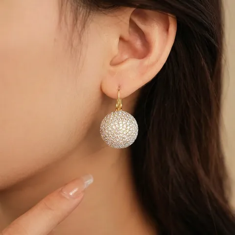 Orecchini A Monachella In Lega Con Sfera In Strass Colorati E Perno In Argento Gioielli Retro Eleganti Da Donna