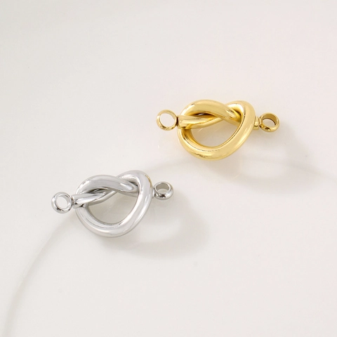 Stainless Steel Heart Knot Jewelry Connector Links Polished DIY Necklace Bracelet Making Findings