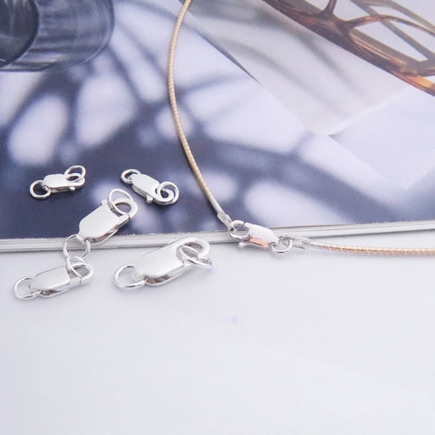 925 Sterling Silver Lobster Clasp Connector With Jump Rings DIY Jewelry Making Necklace Bracelet Findings Simple Style