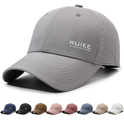 Gorra De Béisbol Perforada Con Láser Transpirable Secado Rápido Sombrero De Sol Deporte Aire Libre Ajustable Unisex