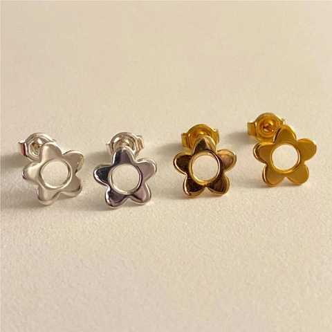 Pendientes De Botón De Flor De Plata De Ley 925 Estilo Coreano Minimalista Joyería Floral Para Mujeres