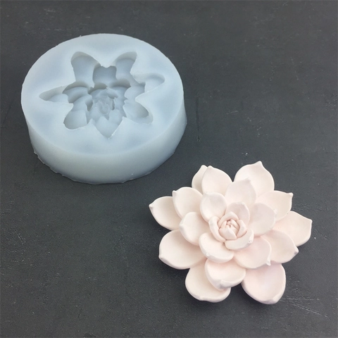 Succulent Flower Silicone Mold 3D Lotus Shape For Cake Decorating Soap Making Aromatherapy Candle Resin DIY Craft Handmade