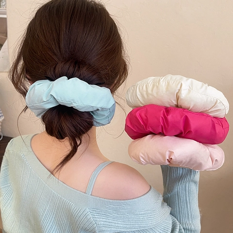 Chouchous En Tissu Rembourré Surdimensionnés Style Oreiller Élastiques Pour Femmes Filles Accessoires Cheveux Mode