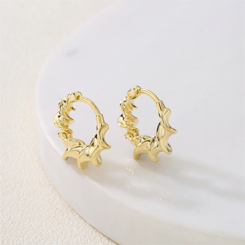 Orecchini A Cerchio Intrecciati In Rame Placcato Oro Con Perno In Argento Sterling 925 Gioielli Geometrici Retro Da Donna