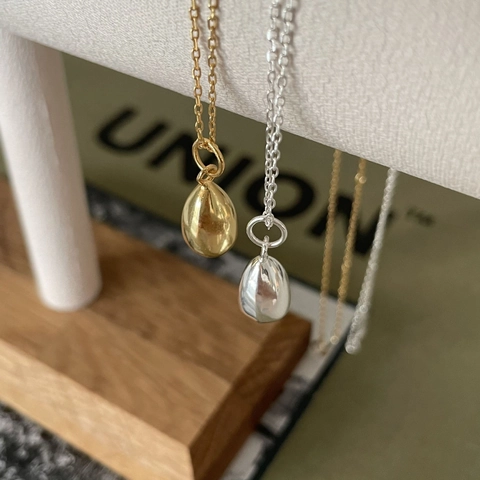 Collana Minimalista Con Ciondolo A Goccia In Argento Sterling 925 Lucidatura A Specchio Gioielli Per Donna Quotidiani