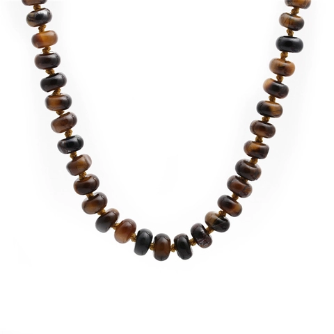 Collier De Perles En Pierre Naturelle Noué Pierres Gemmes Rondes Bijoux Vintage Pour Femmes