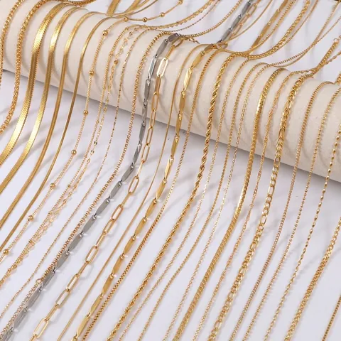 Minimalist Chain Necklace 304 Stainless Steel 18K Gold Plated Non-Tarnish Elegant Jewelry For Women Ins Style