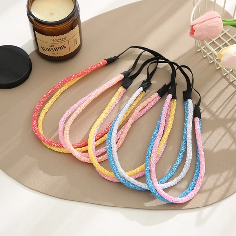 Women Layered Glitter Hair Bands Elastic Sequin Sparkly Headbands For Girls Stylish Hair Accessories