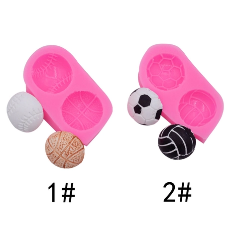 Sports Ball Silicone Mold Football Basketball Volleyball Baseball Fondant Chocolate Cake Decorating DIY Resin Craft Tool