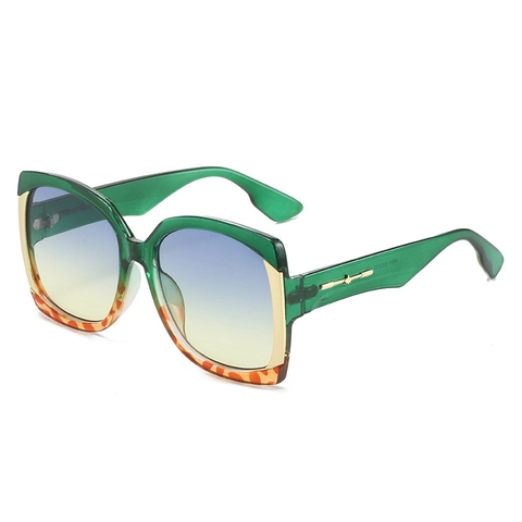 Lunettes De Soleil Carrées Surdimensionnées Pour Femmes Protection UV400 Verres Dégradés PC Monture Métal Plastique Chic Vintage