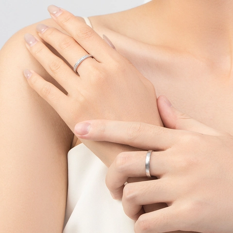 Anelli Regolabili Aperti In Argento Sterling S925 Per Donna Intarsio In Zirconia Set Di Anelli Da Coppia Minimalisti Gioielli