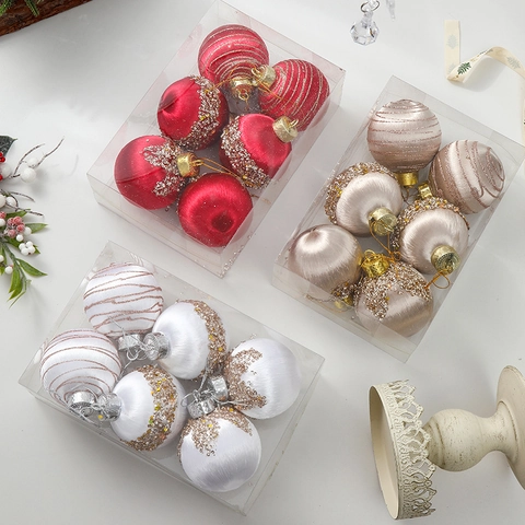 Kerstballen Met Satijn Omwikkeld Gouden Glitter Pailletten Feestelijke Boomdecoratie Elegante Vakantieversiering