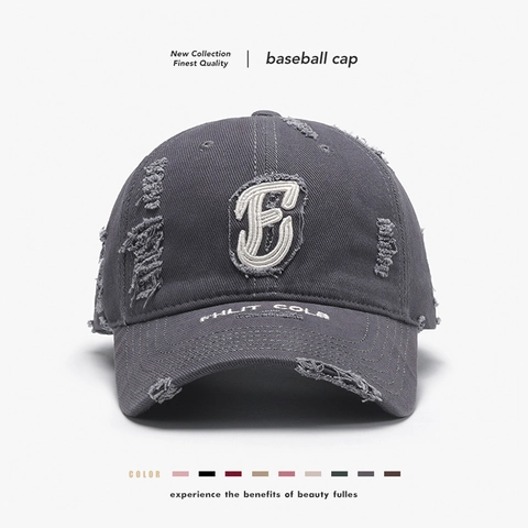 Casquette De Baseball En Coton Vieilli Vintage Broderie Lettre Déchirée Chapeau De Sport Lavé Réglable Hommes Femmes Outdoor