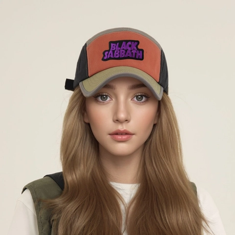 Retro American Color Block Baseball Cap Unisex 5-Panel Camper Hat Breathable Mesh Sun Protection Outdoor Sports Adjustable Snapback Hat