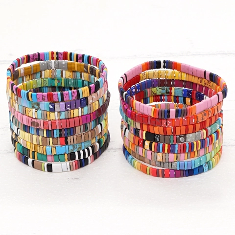Tila Beads Bracelet Handmade Bohemian Geometric Multicolor Alloy For Men And Women Fashion Jewelry