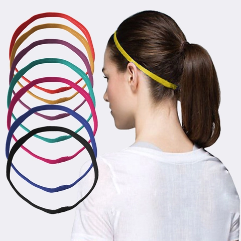 Sport Stirnband Rutschfest Elastisch Haarband Für Yoga Laufen Fitness Candy Farbe Polyester Silikonstreifen Schweißband