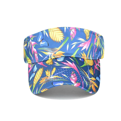 Sun Visor Hat Women Floral Butterfly Print Open Top Summer Beach Wide Brim Adjustable Canvas Breathable Outdoor Cap
