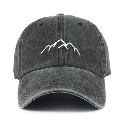 Cappello Da Baseball Vintage Cotone Lavato Ricamo Montagna All'aperto Protezione Solare Regolabile Uomo Donna