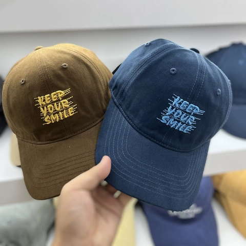 High Quality Cotton Baseball Cap For Men Women KEEP YOUR SMILE Letter Embroidered Adjustable Curved Brim Casual Sun Hat Sports Cap