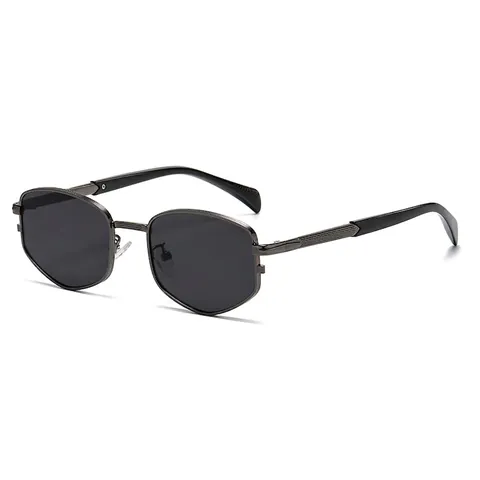 Occhiali Da Sole Esagonali Retro Montatura In Metallo UV400 Polarizzati Poligono Per Donna E Uomo