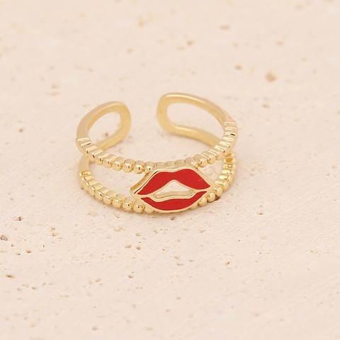 Bagues Ajustables Ouvertes En Cuivre Bohème Femmes Zircon Émail Mauvais Œil Abeille Lèvres Étoile Bijoux Mode Cadeau