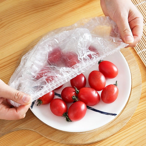 Disposable Shower Caps Waterproof PE Plastic Elastic Hair Treatment Covers For Bathing Spa Salon Transparent