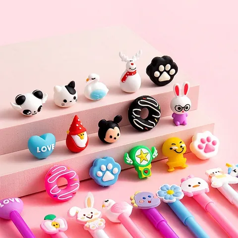 Penne Gel Cartone Animato Kawaii Silicone Animale Personaggio Decorativo Penne Roller Per Ufficio Scuola