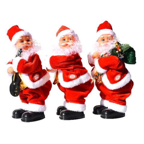 Elektronische Twerking Musik Weihnachtsmann Puppe Batteriebetriebene Tanzende Weihnachtsdekoration Gitarre Spielen Geschenk Party