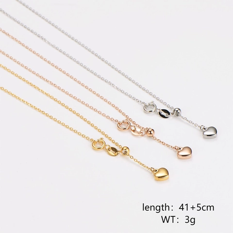 Collar Con Colgante De Corazón Minimalista De Acero Inoxidable 304 Cuenta Deslizante Ajustable Cadena O Joyería Para Mujer