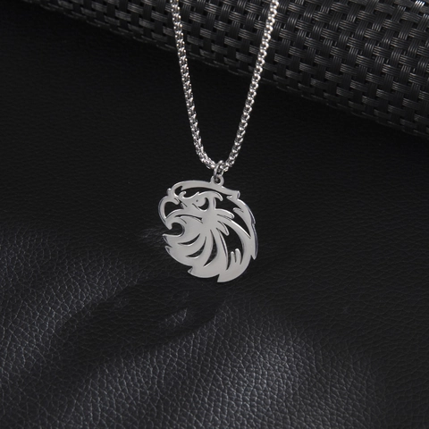 Collana Con Pendente Testa Di Aquila E Leone In Acciaio Inossidabile Gioielli Stile Punk Hip Hop Gotico Per Uomo Donna