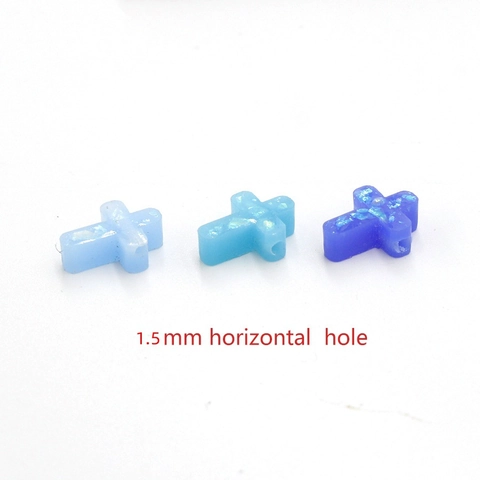Cross Shape Beads Resin Synthetic Opal Effect Glitter For DIY Jewelry Making Necklace Bracelet Accessories Charms