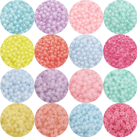 Perles Rondes En Acrylique Perles De Séparation En Vrac Transparentes Givrées Colorées Pour La Fabrication De Bijoux Collier Bracelet