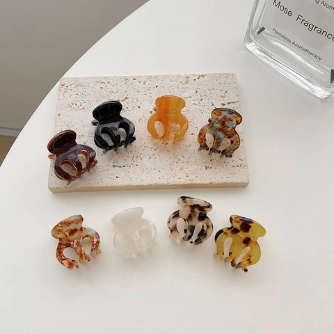 Mini Pinzas Para El Cabello Acetato Estampado De Leopardo Carey Horquillas De Estilo Retro Para Mujeres