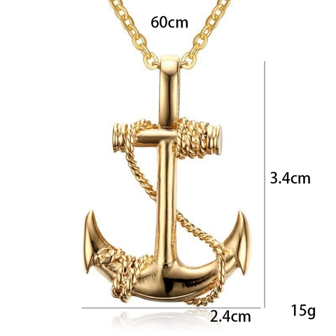 Collana Con Ciondolo A Ancora Lega Corda Avvolta Stile Nautico Pirata Gioielli Di Moda Per Uomini Donne