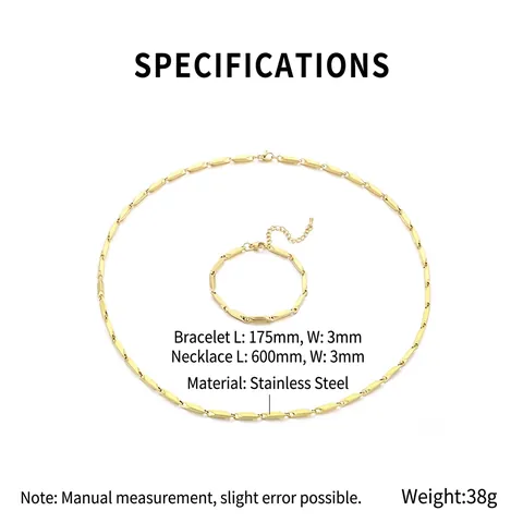 Collana E Bracciale In Acciaio Inossidabile Con Maglie Geometriche Gioielli Alla Moda Nodo Di Bambù Per Uomini E Donne